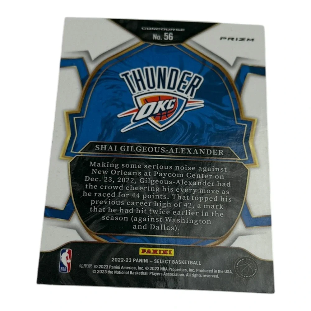 2022-23 Panini Select Shai Gilgeous-Alexander Blue Prizm Concourse OKC Thunder